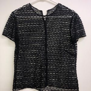 Black Beaded T-Shirt